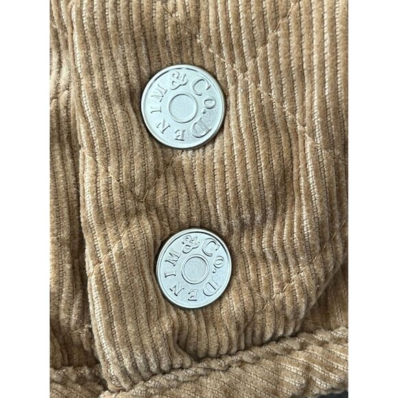 Denim & Co Reversible Corduroy Barn Coat Jacket Brown Button Closure Quilted - Picture 8 of 14